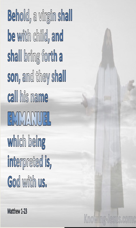 Matthew 1:23 They Shall Call His Name Emmanuel (blue)